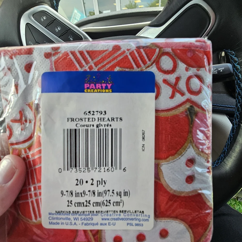 15 packs of various size napkins and themes
